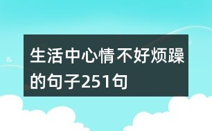 生活中心情不好煩躁的句子251句