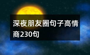 深夜朋友圈句子高情商230句