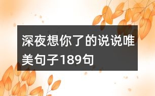 深夜想你了的說說唯美句子189句