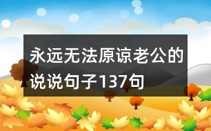 永遠無法原諒老公的說說句子137句