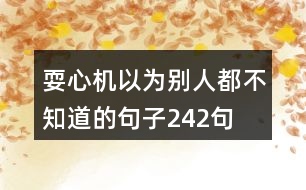 耍心機(jī)以為別人都不知道的句子242句