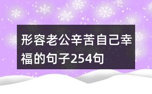 形容老公辛苦自己幸福的句子254句