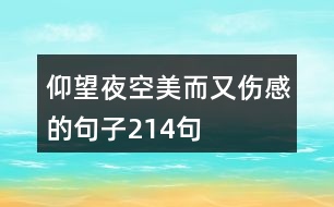 仰望夜空美而又傷感的句子214句