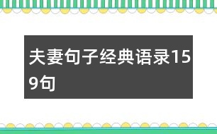 夫妻句子經(jīng)典語錄159句