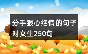 分手狠心絕情的句子對女生250句