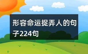 形容命運(yùn)捉弄人的句子224句