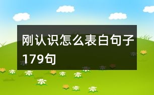 剛認(rèn)識怎么表白句子179句