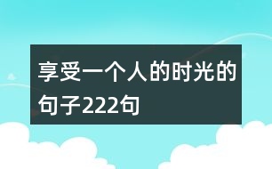 享受一個人的時光的句子222句