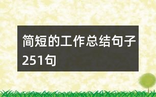 簡短的工作總結(jié)句子251句