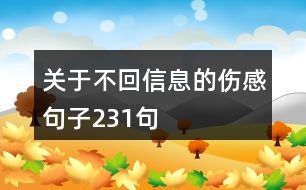 關于不回信息的傷感句子231句