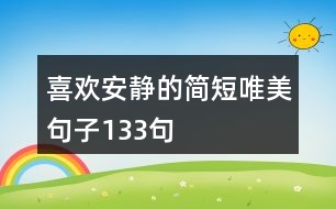 喜歡安靜的簡(jiǎn)短唯美句子133句