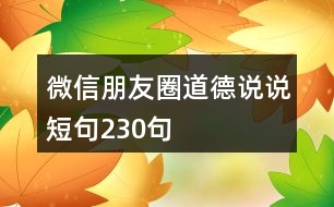 微信朋友圈道德說說短句230句