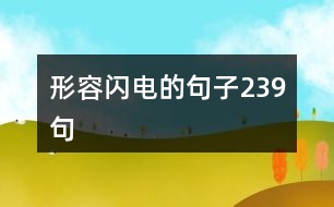 形容閃電的句子239句