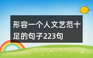 形容一個(gè)人文藝范十足的句子223句