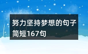 努力堅持夢想的句子簡短167句