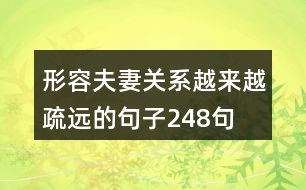 形容夫妻關系越來越疏遠的句子248句