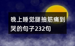 晚上睡覺(jué)腿抽筋痛到哭的句子232句