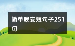 簡(jiǎn)單晚安短句子251句