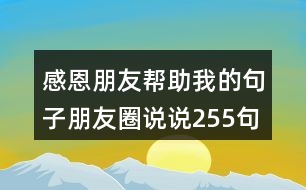 感恩朋友幫助我的句子朋友圈說說255句