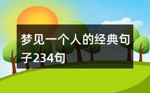 夢見一個人的經(jīng)典句子234句