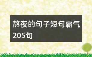 熬夜的句子短句霸氣205句