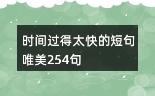 時間過得太快的短句唯美254句