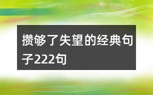 攢夠了失望的經(jīng)典句子222句