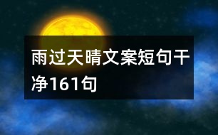 雨過(guò)天晴文案短句干凈161句