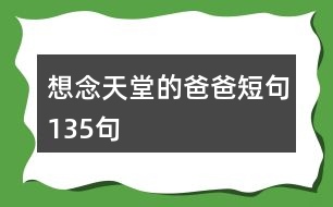 想念天堂的爸爸短句135句