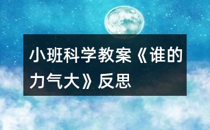 小班科學(xué)教案《誰(shuí)的力氣大》反思