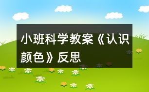 小班科學(xué)教案《認識顏色》反思