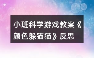 小班科學(xué)游戲教案《顏色躲貓貓》反思