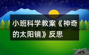 小班科學(xué)教案《神奇的太陽鏡》反思