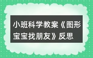 小班科學(xué)教案《圖形寶寶找朋友》反思