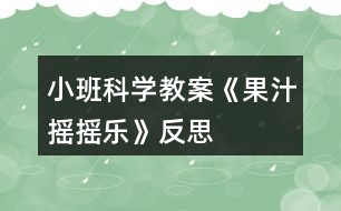 小班科學(xué)教案《果汁搖搖樂(lè)》反思