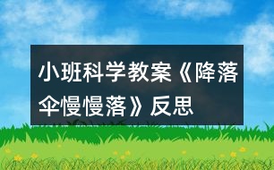 小班科學教案《降落傘慢慢落》反思