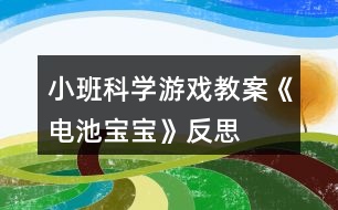 小班科學(xué)游戲教案《電池寶寶》反思