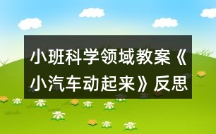 小班科學(xué)領(lǐng)域教案《小汽車動(dòng)起來(lái)》反思