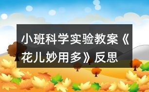 小班科學(xué)實(shí)驗(yàn)教案《花兒妙用多》反思