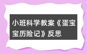 小班科學(xué)教案《蛋寶寶歷險記》反思