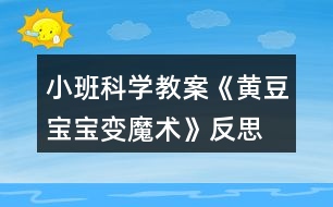 小班科學(xué)教案《黃豆寶寶變魔術(shù)》反思