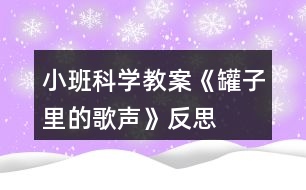 小班科學(xué)教案《罐子里的歌聲》反思