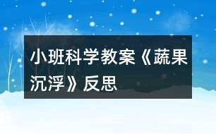 小班科學(xué)教案《蔬果沉浮》反思