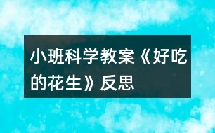 小班科學(xué)教案《好吃的花生》反思