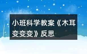 小班科學(xué)教案《木耳變變變》反思