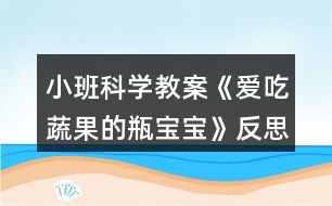 小班科學教案《愛吃蔬果的瓶寶寶》反思