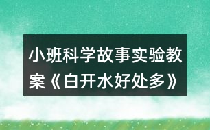 小班科學(xué)故事實(shí)驗(yàn)教案《白開(kāi)水好處多》反思