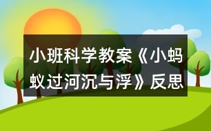 小班科學(xué)教案《小螞蟻過(guò)河（沉與浮）》反思