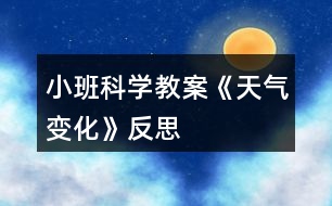 小班科學教案《天氣變化》反思