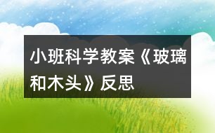 小班科學教案《玻璃和木頭》反思